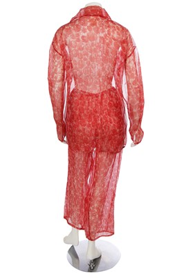 Lot 292 - An Issey Miyake printed silk gauze summer ensemble, Spring-Summer, 1986