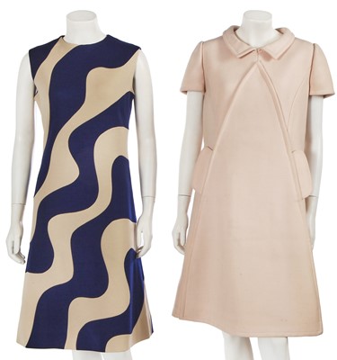 Lot 541 - An André Courrèges pale pink wool mini dress, circa 1969