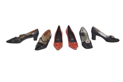 Lot 600 - A group of Christian Dior and Roger Vivier shoes, 1960s and later