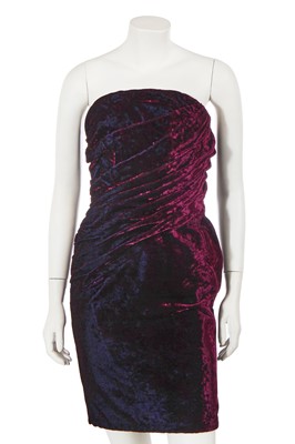 Lot 369 - An Antony Price purple velvet dress, 1990s