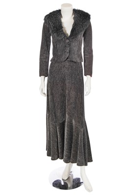 Lot 506 - A Miss Mouse grey chenille suit, 1970s