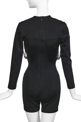 Lot 130 - A Jean Paul Gaultier black viscose jersey playsuit, circa 1990