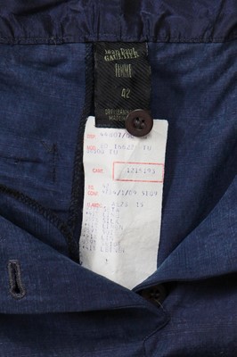 Lot 132 - A Jean Paul Gaultier blue silk-linen blend halter neck playsuit, circa 1990