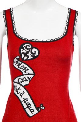 Lot 138 - An Azzedine Alaïa red stretch cotton jersey dress, Spring-Summer 1992