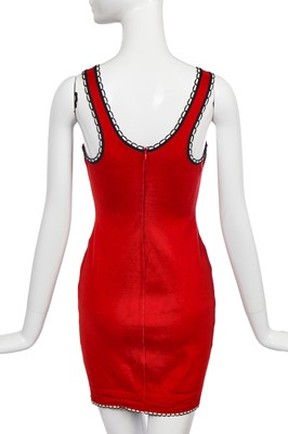 Lot 138 - An Azzedine Alaïa red stretch cotton jersey dress, Spring-Summer 1992