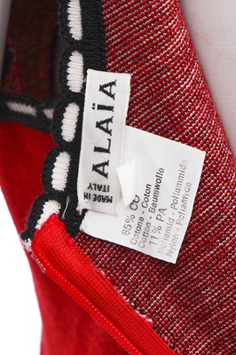 Lot 138 - An Azzedine Alaïa red stretch cotton jersey dress, Spring-Summer 1992