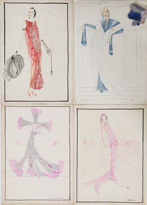 Lot 396 - A group of Norman Hartnell original fashion designs, 1923-1930