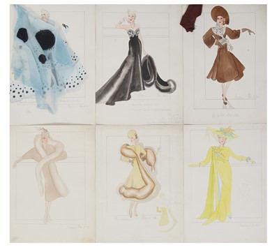 Lot 394 - A group of Norman Hartnell fashion designs, 1940s