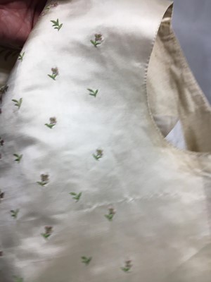 Lot 425 - A gentleman's embroidered pale lilac satin suit, probably French, circa 1780