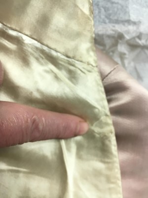 Lot 425 - A gentleman's embroidered pale lilac satin suit, probably French, circa 1780