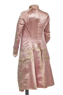 Lot 425 - A gentleman's embroidered pale lilac satin suit, probably French, circa 1780