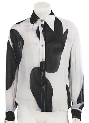 Lot 354 - A Vivienne Westwood cow print blouse, 'Pagan V' collection Spring-Summer 1990