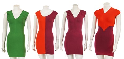 Lot 403 - Four colourful Azzedine Alaïa cotton-blend dresses, circa 1989