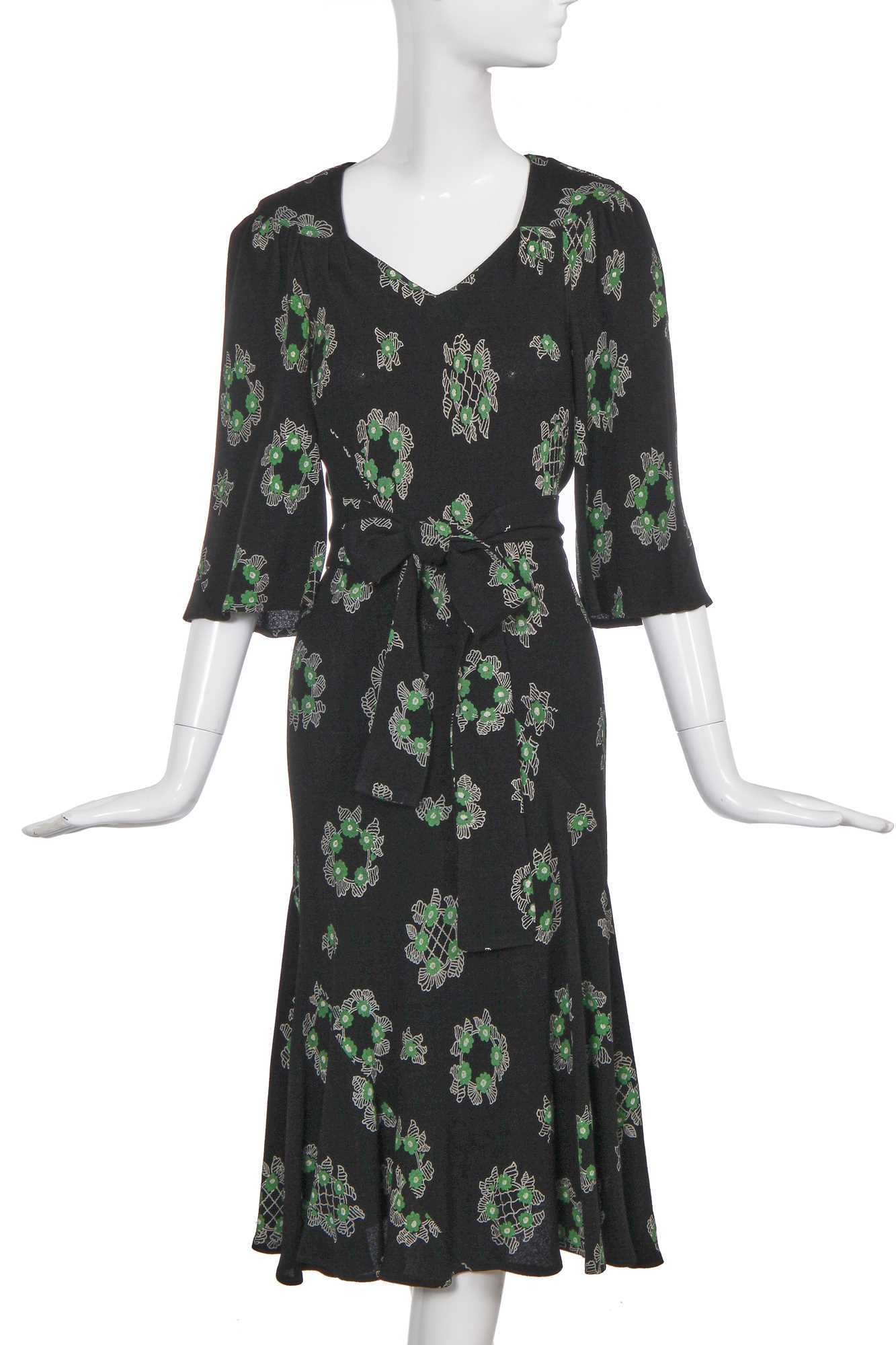 Lot 466 - An Ossie Clark/Celia Birtwell for Radley printed moss crêpe dress, 1970s