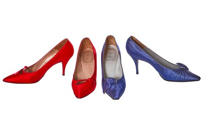 Lot 345 - Two pairs of Christian Dior by Roger Vivier evening shoes, circa 1960