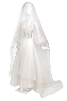 Lot 335 - A Christian Dior London bridal gown and veil, circa 1972