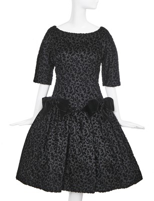 Lot 369 - A Christian Dior New York voided velvet cocktail dress, circa 1958