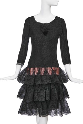 Lot 352 - A Balenciaga haute couture black lace cocktail dress, Spring-Summer 1965