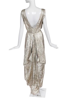 Lot 382 - A Madame Grès haute couture brocaded satin evening dress, 1950s