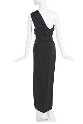 Lot 329 - A Madame Grès black silk crêpe cocktail dress, 1970s