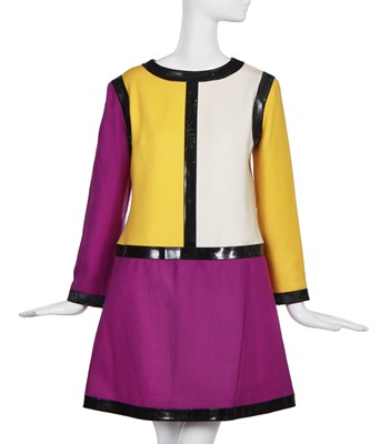 Lot 263 - An André Courrèges Mondrian style mini dress, 1980s