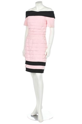 Lot 238 - A Tomasz Starzewski pleated pink silk faille...