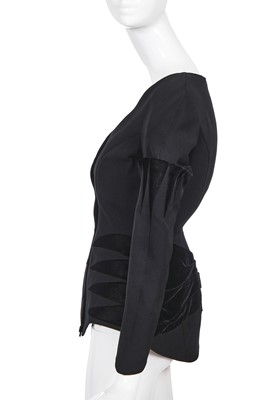 Lot 142 - A Thierry Mugler black wool jacket, 'Music Hall' collection, Autumn-Winter 1990-91