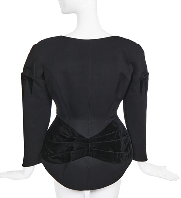Lot 142 - A Thierry Mugler black wool jacket, 'Music Hall' collection, Autumn-Winter 1990-91