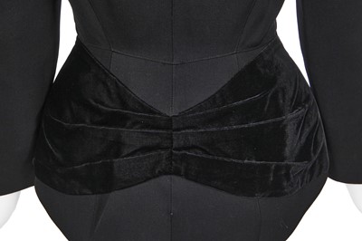 Lot 142 - A Thierry Mugler black wool jacket, 'Music Hall' collection, Autumn-Winter 1990-91