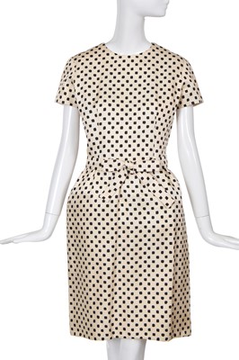 Lot 348 - A Christian Dior by Marc Bohan printed silk day dress, mid 1960s