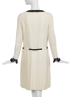 Lot 26 - A Chanel white bouclé wool-blend coat-dress, Autumn-Winter 2000-01