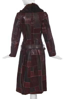 Lot 96 - An Alexander McQueen patchwork leather and fur coat, 'Eshu' collection, Autumn-Winter 2000-01