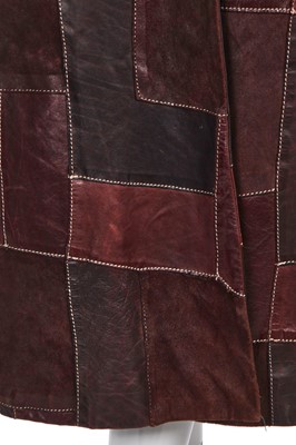 Lot 96 - An Alexander McQueen patchwork leather and fur coat, 'Eshu' collection, Autumn-Winter 2000-01