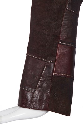 Lot 96 - An Alexander McQueen patchwork leather and fur coat, 'Eshu' collection, Autumn-Winter 2000-01