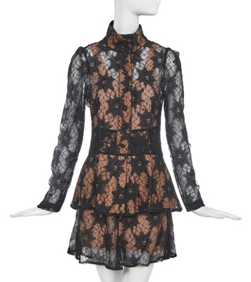 Lot 581 - A Biba black lace ensemble, 1969
