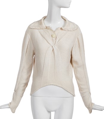 Lot 270 - A John Galliano knitted cream mercerised cotton sweater, 'Blanche DuBois' collection, Spring-Summer 1988