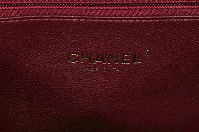 Lot 43 - A Chanel red caviar leather quilted small CC filigree flap bag, 2016-2017