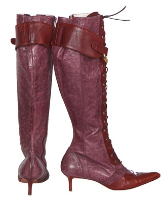 Lot 93 - A pair of Christian Dior by John Galliano leather boots, 'Fly Girl' collection, Autumn-Winter 2000-01