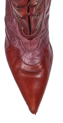 Lot 93 - A pair of Christian Dior by John Galliano leather boots, 'Fly Girl' collection, Autumn-Winter 2000-01