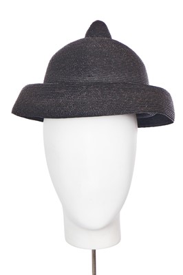 Lot 298 - A rare Vivienne Westwood black raffia hat, 'Mini Crini' collection, Spring-Summer 1986