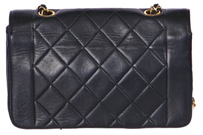 Lot 29 - A Chanel navy lambskin 'Diana' bag, circa 1992
