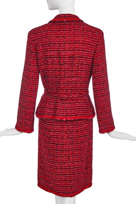 Lot 3 - A Chanel speckled-burgundy tweed ensemble, Autumn-Winter 2001-02
