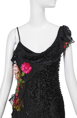 Lot 91 - A Christian Dior by John Galliano black devoré velvet dress, commercial collection 2002