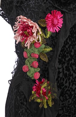 Lot 91 - A Christian Dior by John Galliano black devoré velvet dress, commercial collection 2002