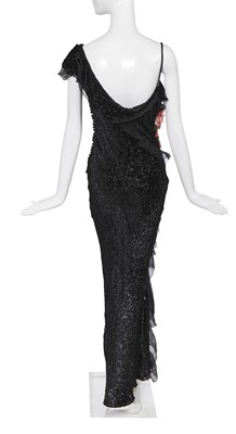 Lot 91 - A Christian Dior by John Galliano black devoré velvet dress, commercial collection 2002