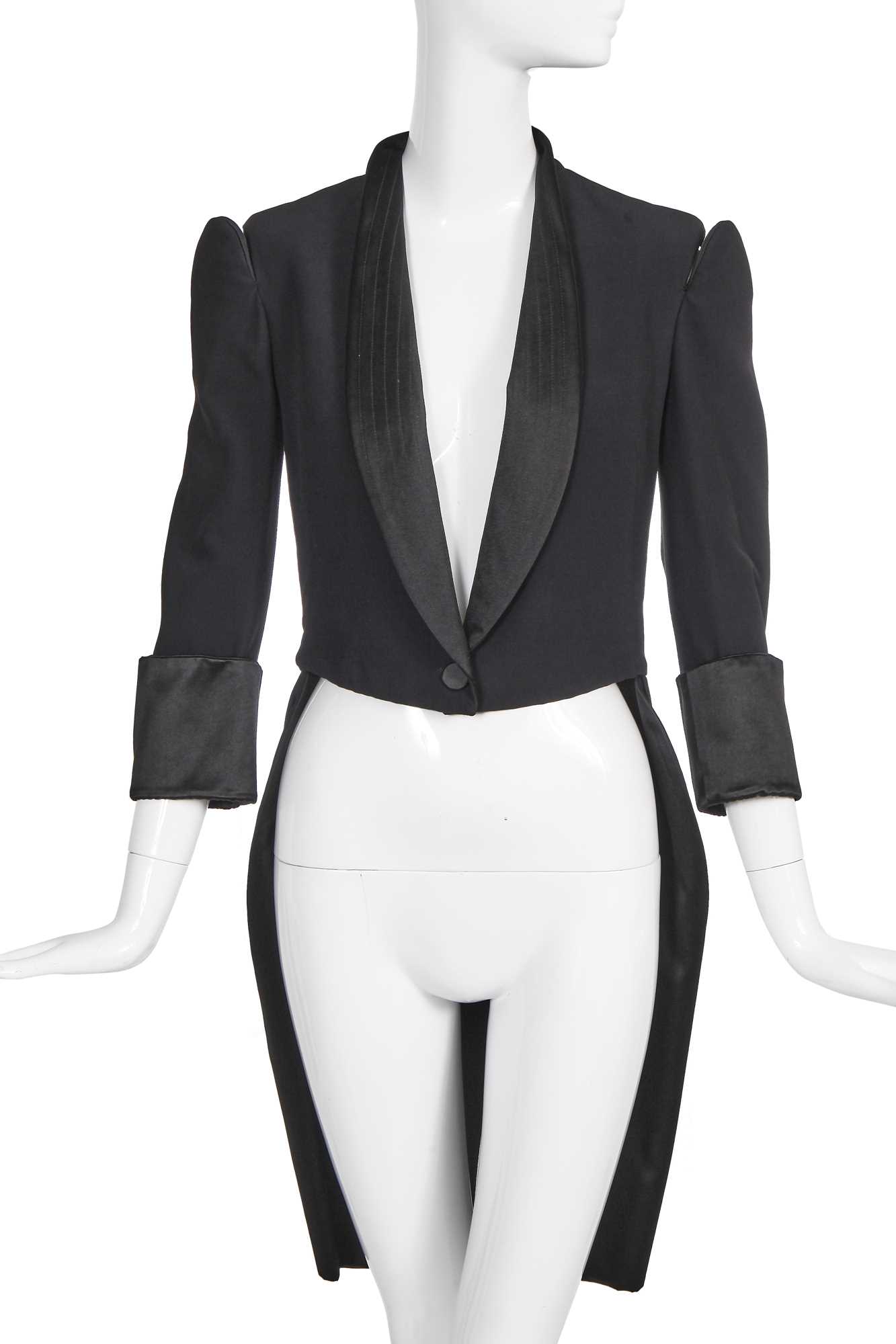 Lot 72 - An Alexander McQueen by Sarah Burton black rayon tailcoat, Spring-Summer 2011