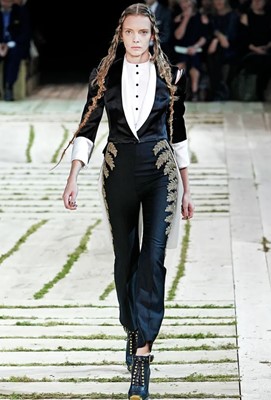 Lot 72 - An Alexander McQueen by Sarah Burton black rayon tailcoat, Spring-Summer 2011