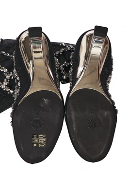 Lot 69 - A pair of Alexander McQueen by Sarah Burton 'Crystal Raindrop' embroidered 'Arc' boots, Spring-Summer 2022