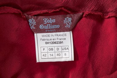 Lot 90 - A John Galliano wine silk and velvet evening gown, 'Welcome to our Playground' collection, Autumn-Winter 2000-01