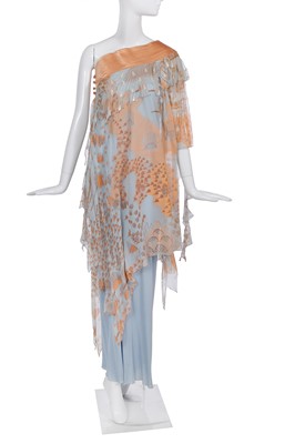 Lot 314 - A Zandra Rhodes printed chiffon dress, 'Ayers Rock' collection, Autumn-Winter 1974-75